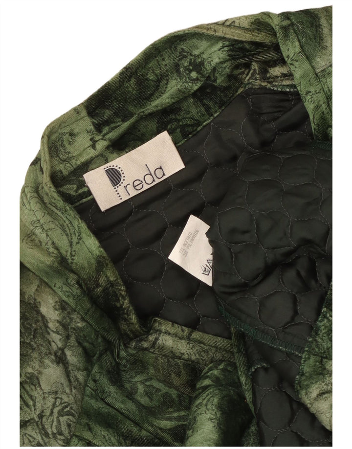 Vintage Womens 3 Button Quilted Blazer Jacket UK 16 Large Green Floral