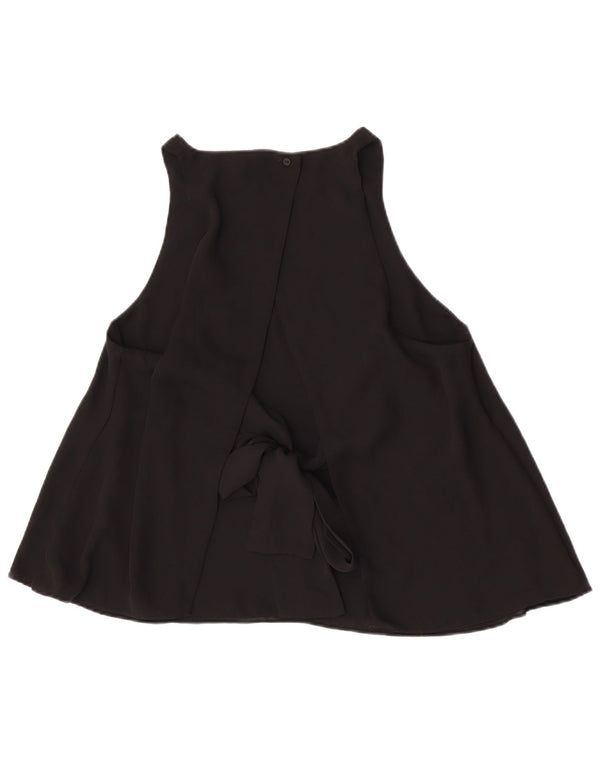 Zara Chemisier sans manches pour femme UK 14 Large Noir