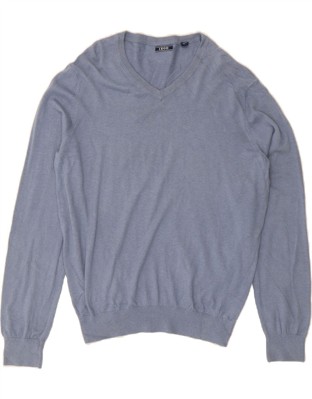 IZOD Mens V-Neck Jumper Sweater Large Blue Cotton Vintage Izod and Second-Hand Izod from Messina Hembry 