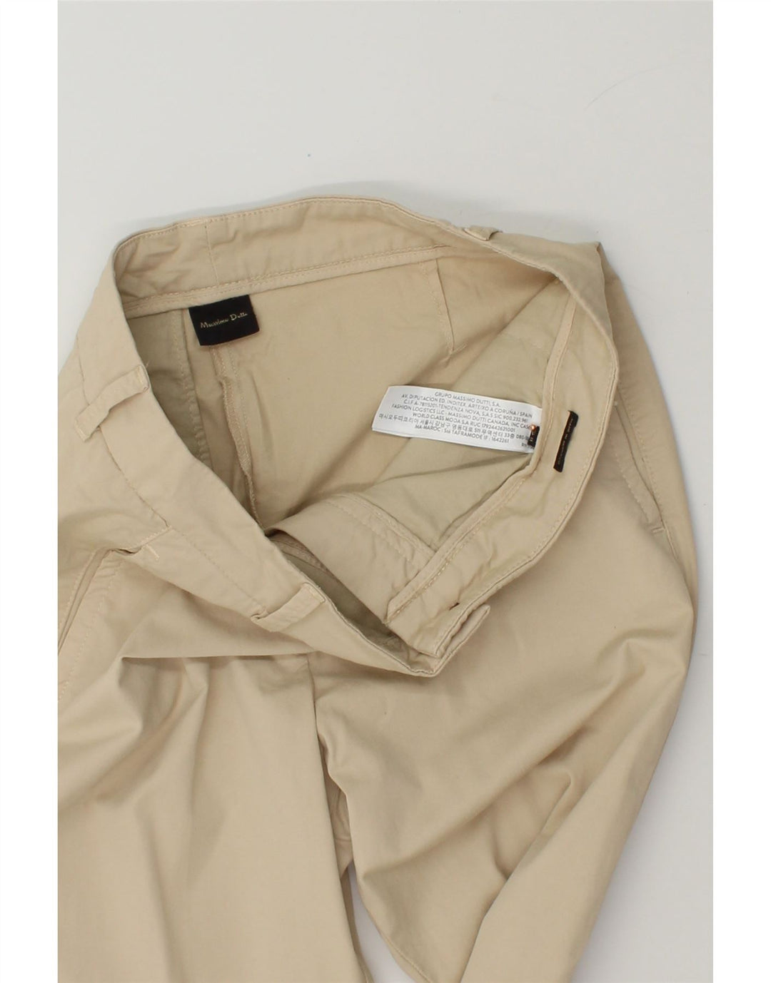 MASSIMO DUTTI Womens Slim Chino Trousers W28 L28 Beige Cotton Vintage Massimo Dutti and Second-Hand Massimo Dutti from Messina Hembry 