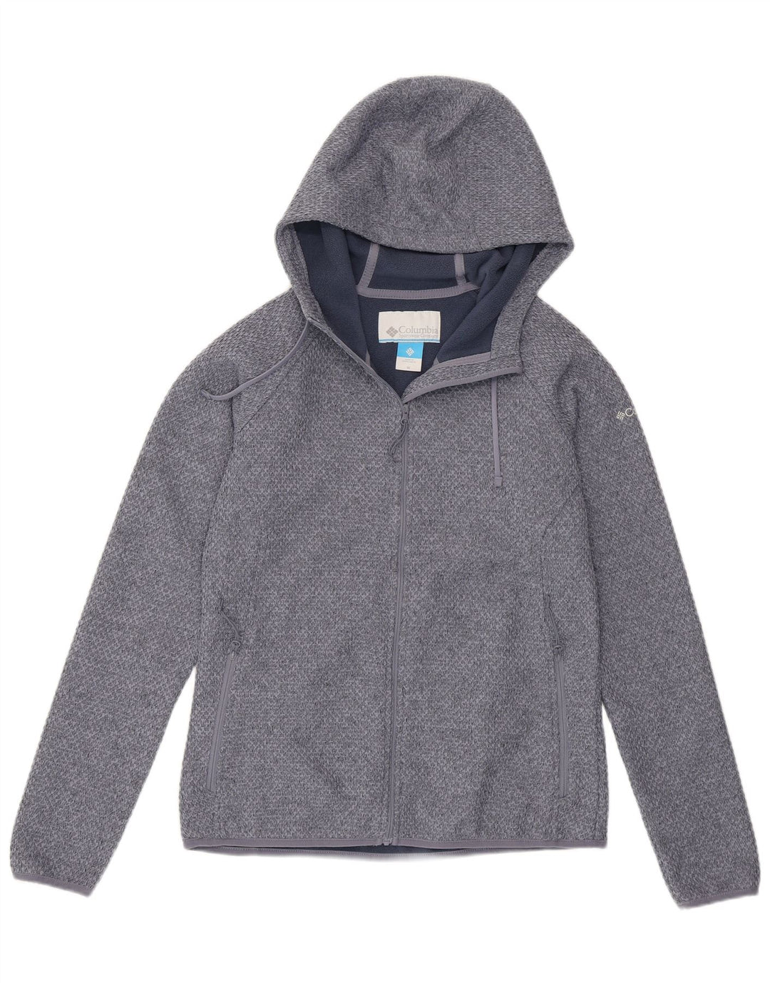 Columbia Womens Zip Hoodie Sweater UK 14 Medium Blue Polyester