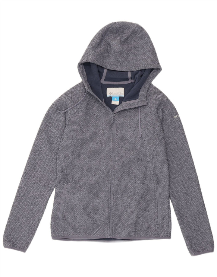 Columbia Womens Zip Hoodie Sweater UK 14 Medium Blue Polyester