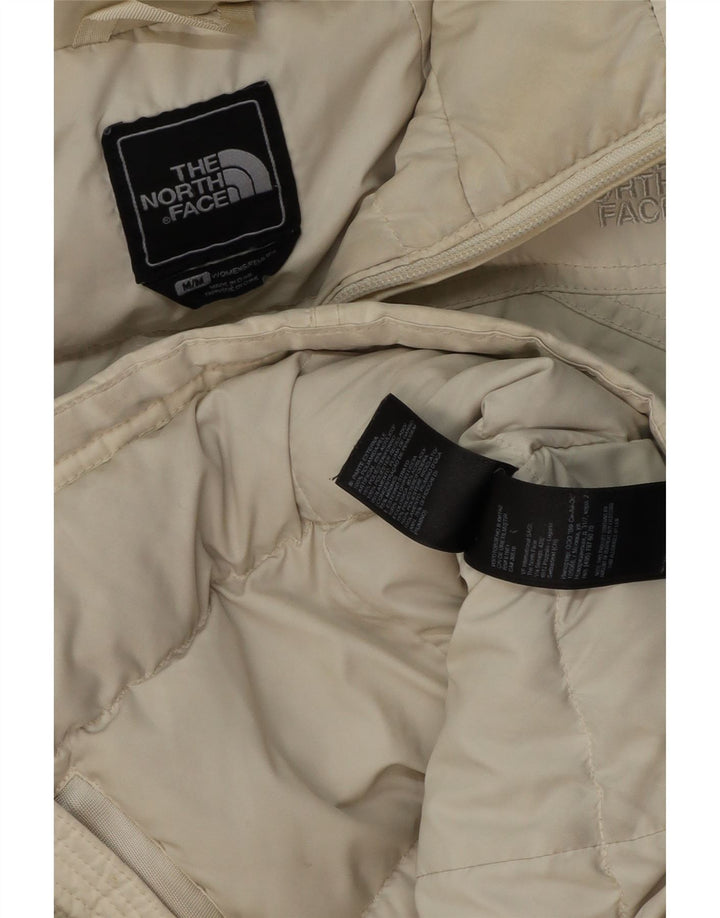 THE NORTH FACE Womens Hooded Padded Jacket UK 14 Medium Off White
