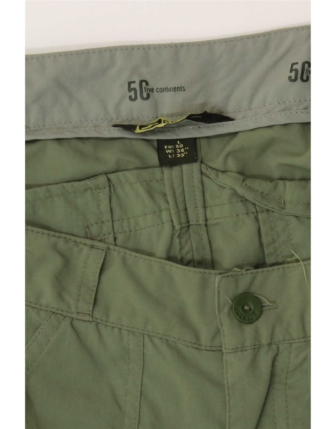 Pantaloni scurți cargo vintage pentru bărbați mari W34 verde