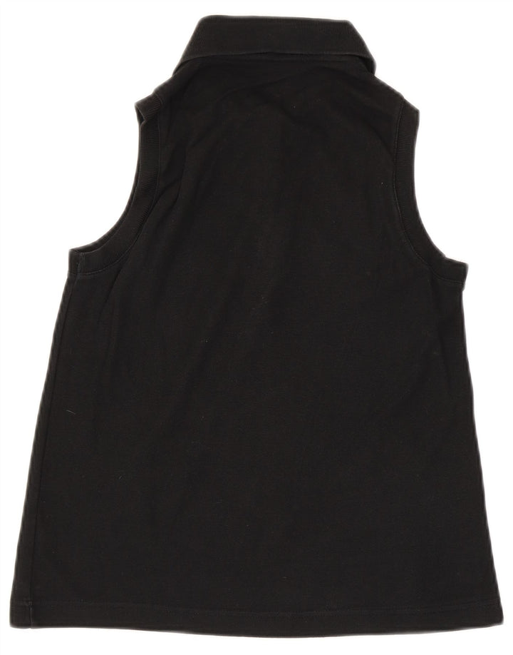 Fila Womens Sleeveless Polo Shirt IT 42 Medium Black Cotton