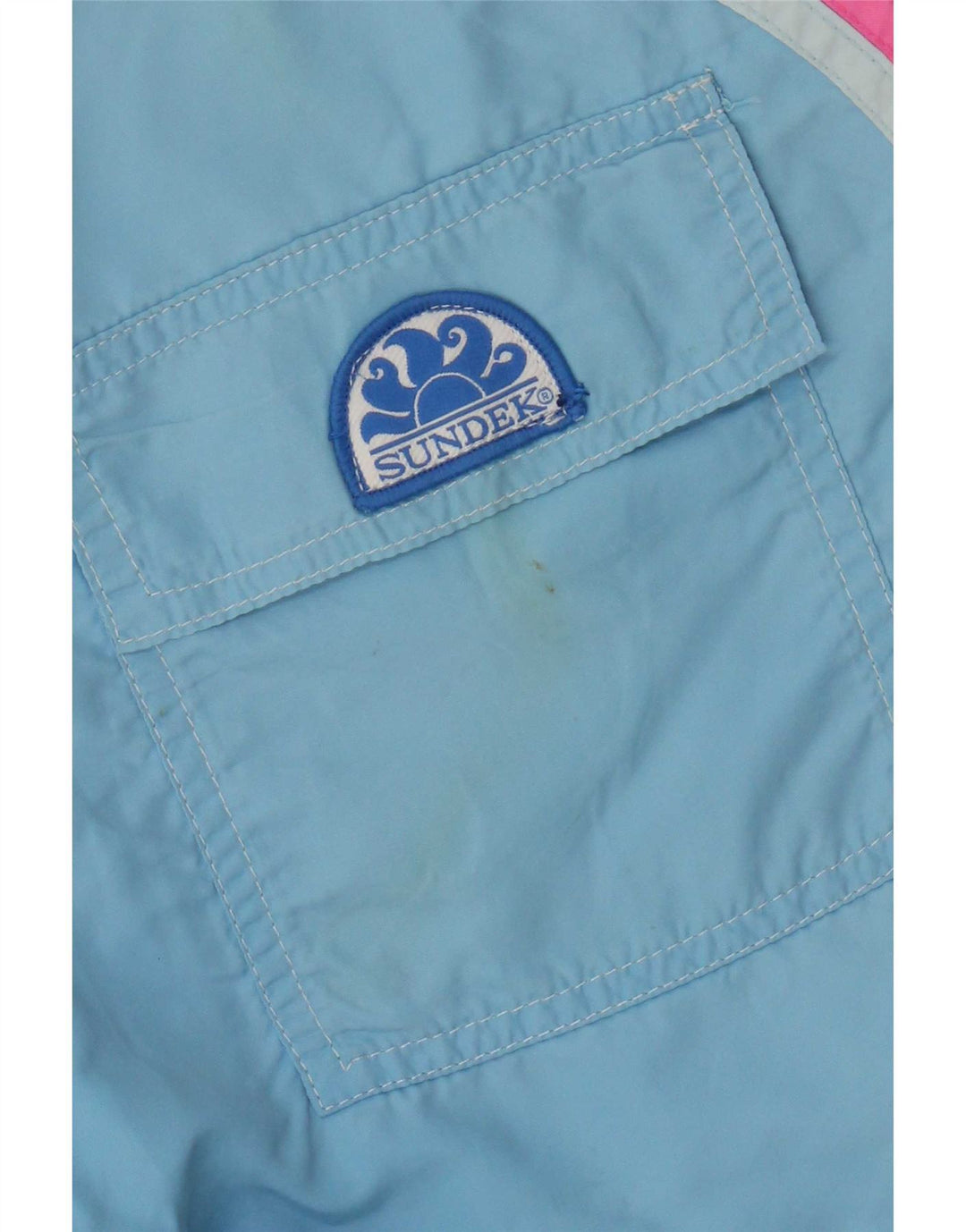 Sundek Mens Swimming Shorts Medium Blue Striped Nylon