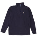Avirex Herren-Fleecepullover mit Reißverschluss am Hals, mittelmarineblaues Polyester