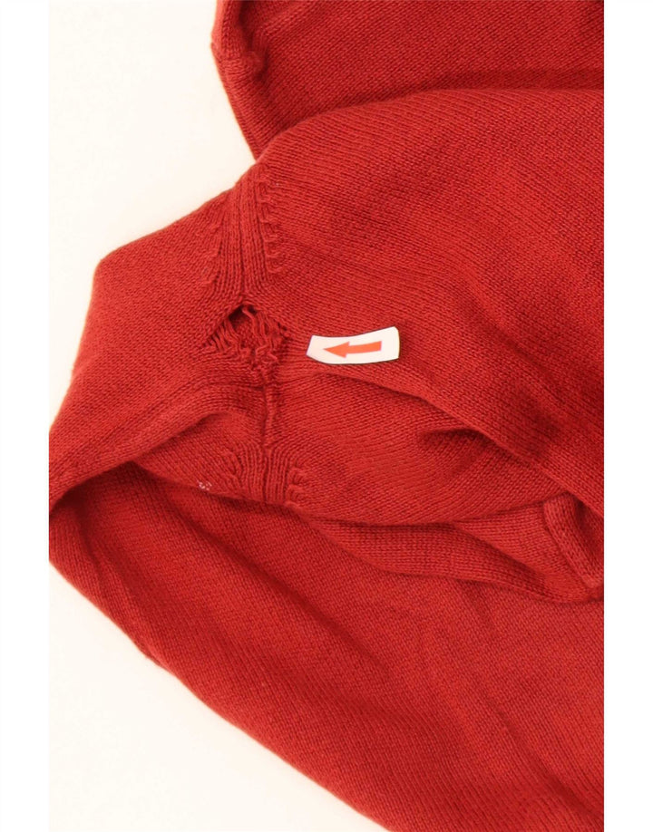 Marks & Spencer Mens V-Neck Jumper Sweater Small Orange Cotton