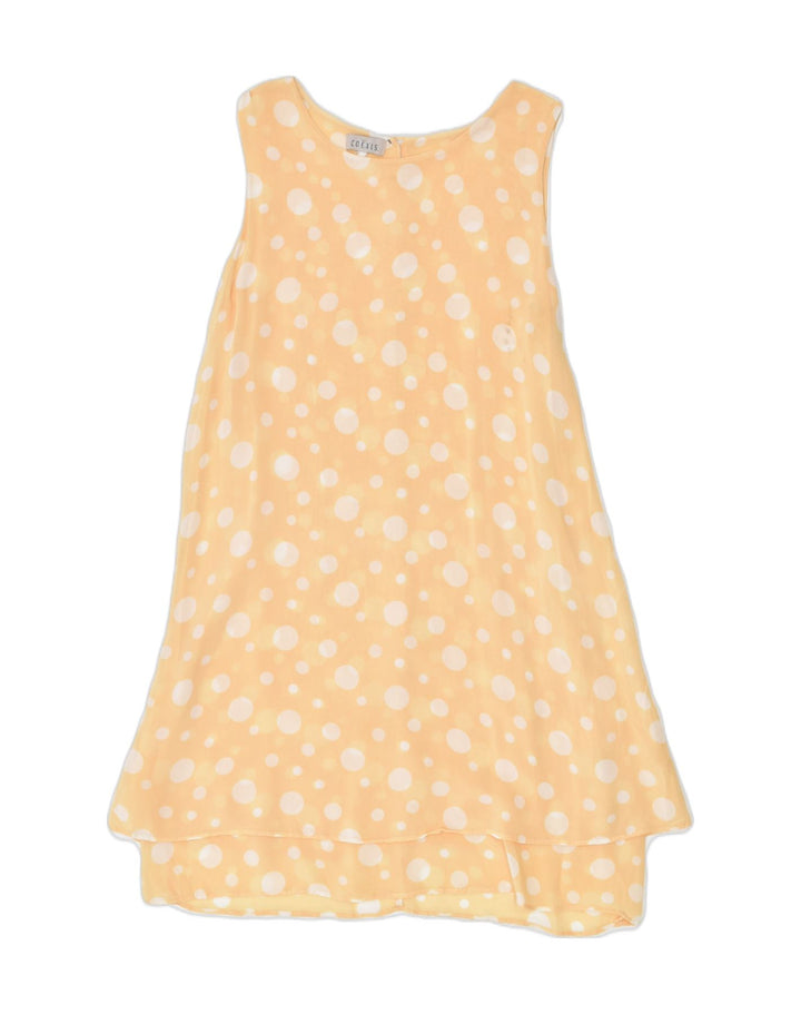 COEXIS Womens Sundress UK 8 Small Yellow Spotted Viscose | Vintage | Thrift | Second-Hand | Used Clothing | Messina Hembry 