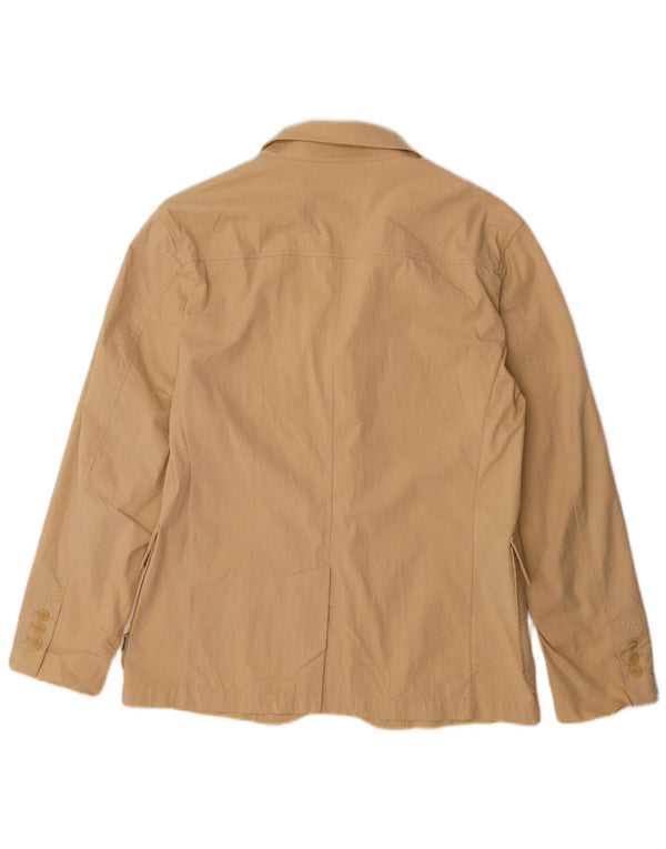 Geox Mens Respira 3 Button Blazer Jacket UK 40 Large Beige Cotton