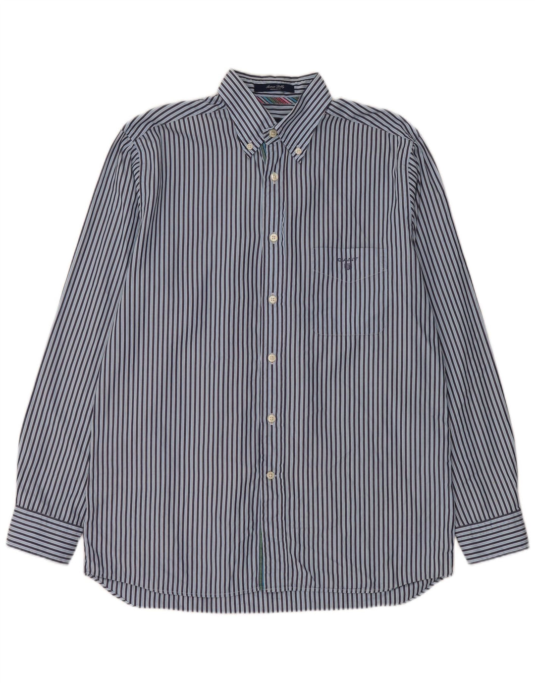 Camicia Gant da uomo vestibilità regolare in cotone gessato blu medio