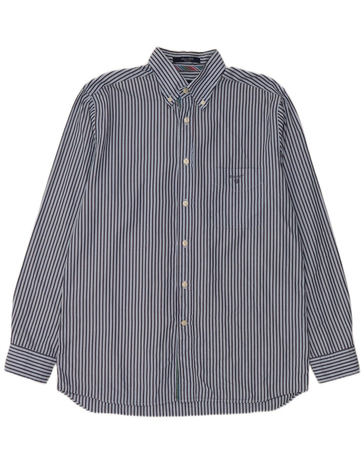 Camicia Gant da uomo vestibilità regolare in cotone gessato blu medio
