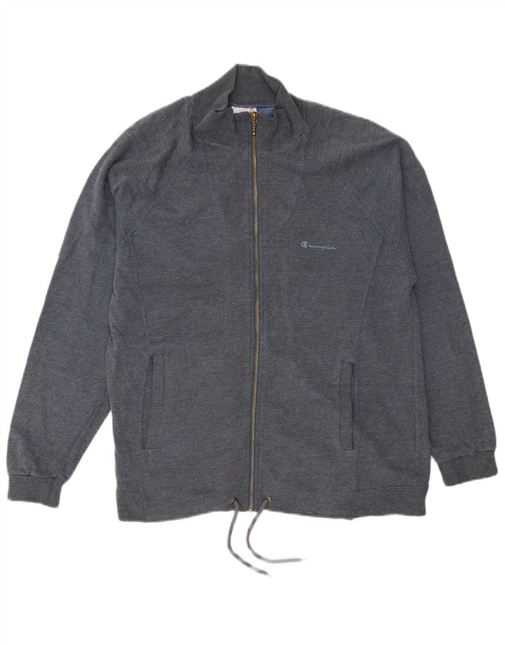 Champion Mens Graphic Tracksuit Top Jacket Small Navy Blue Cotton