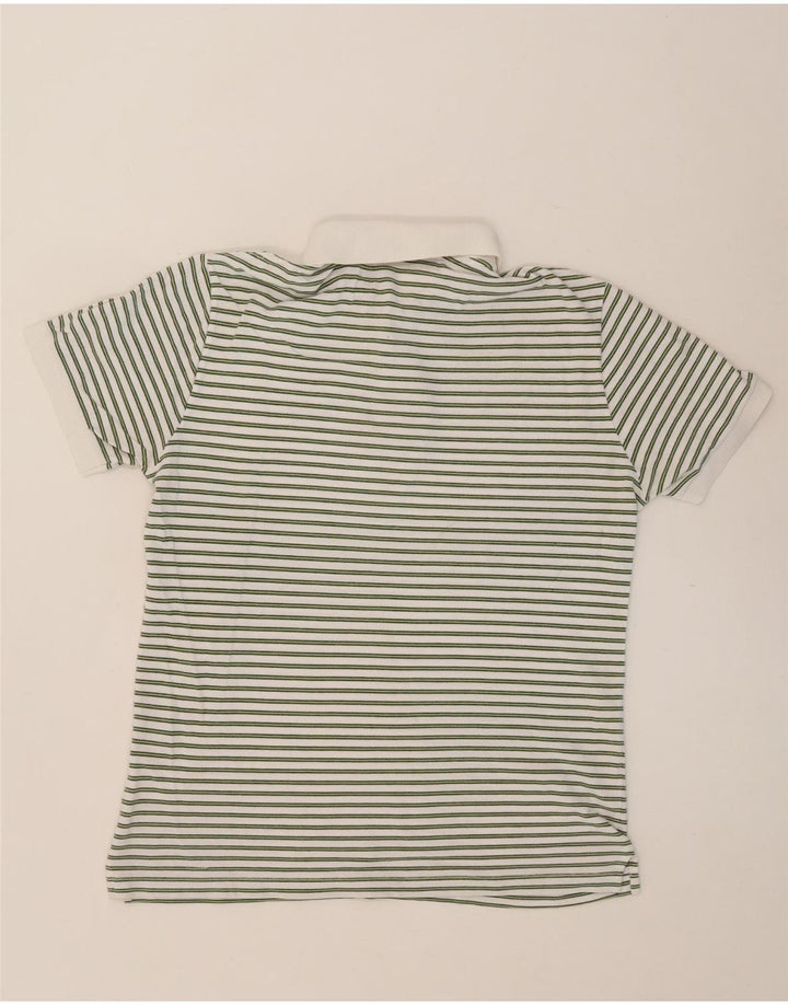 FRED PERRY Mens Polo Shirt Small White Striped Cotton