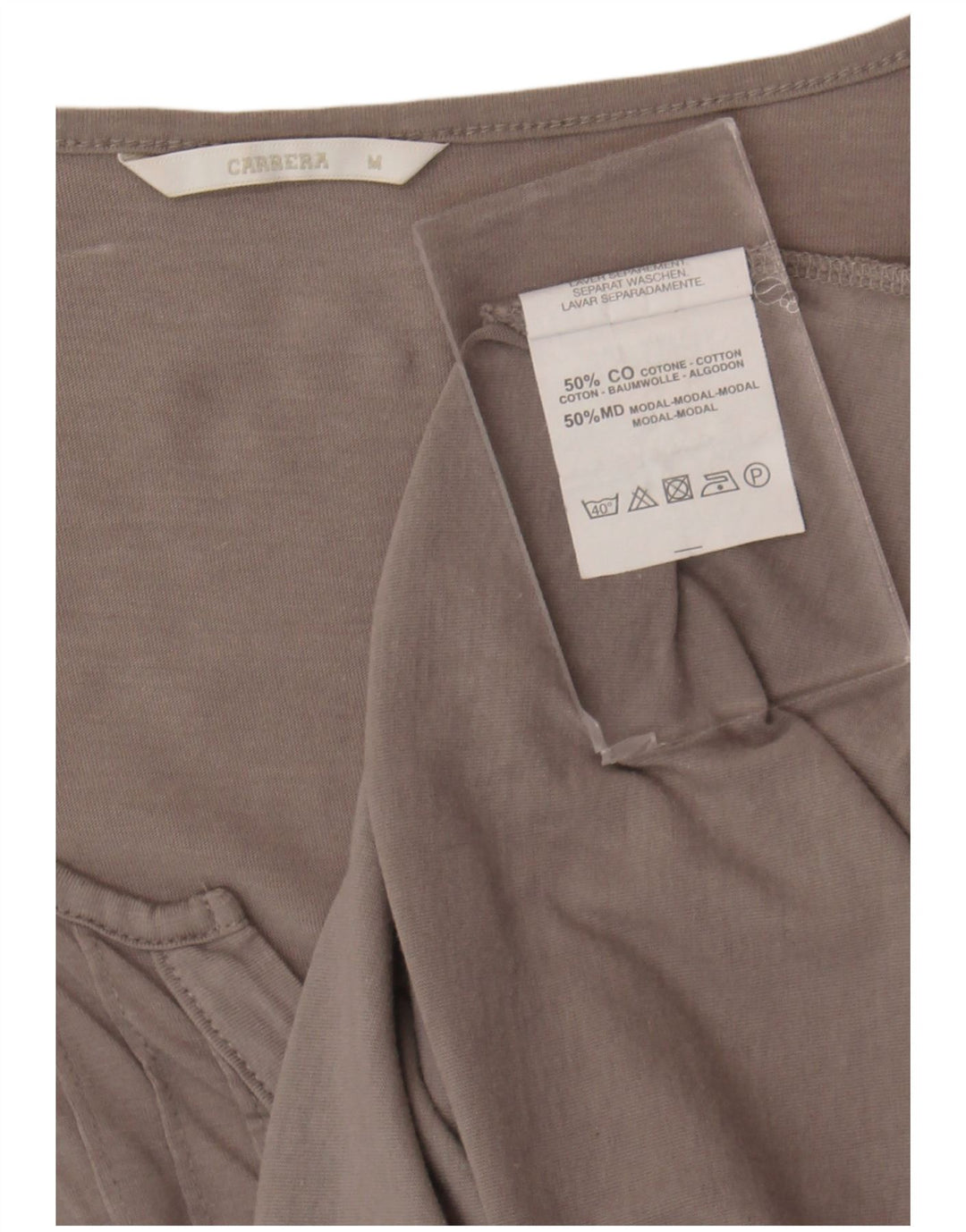 Carrera Mujer Top Manga Larga UK 12 Algodón Gris Medio