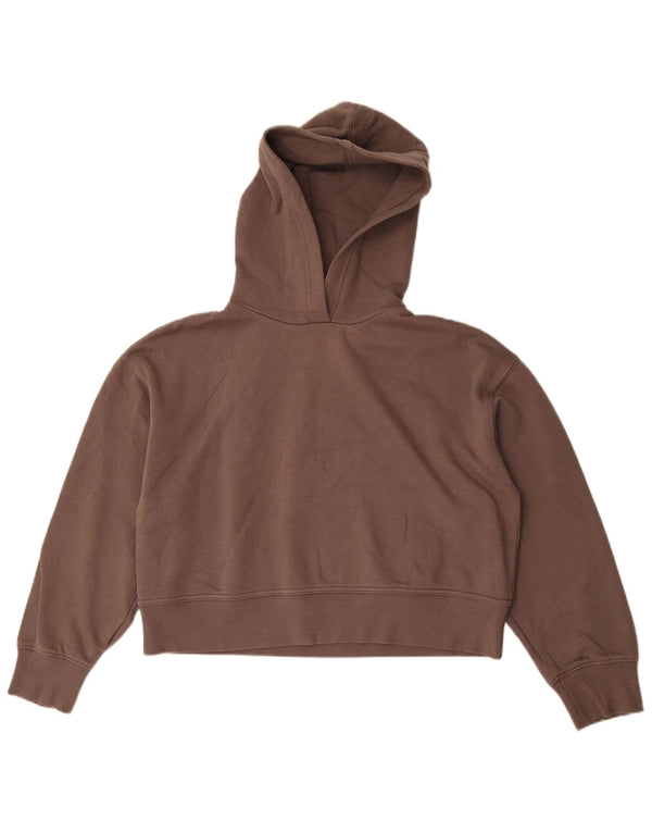Pulover cu glugă supradimensionat pentru femei Zara UK 14, bumbac maro mediu