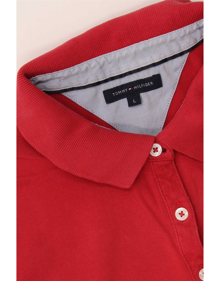 Tommy Hilfiger Womens Polo Shirt UK 14 Large Red