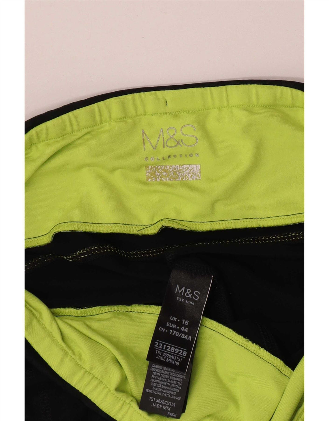 Marks & Spencer Leggings Femme UK 46 Large Noir Géométrique Polyester
