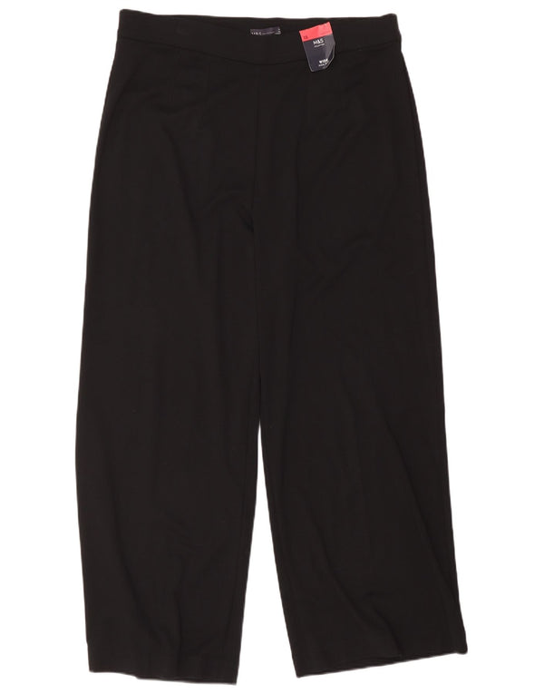Marks & Spencer pantaloni casual pentru femei cu picioare largi UK 18 XL W38 L28 negru