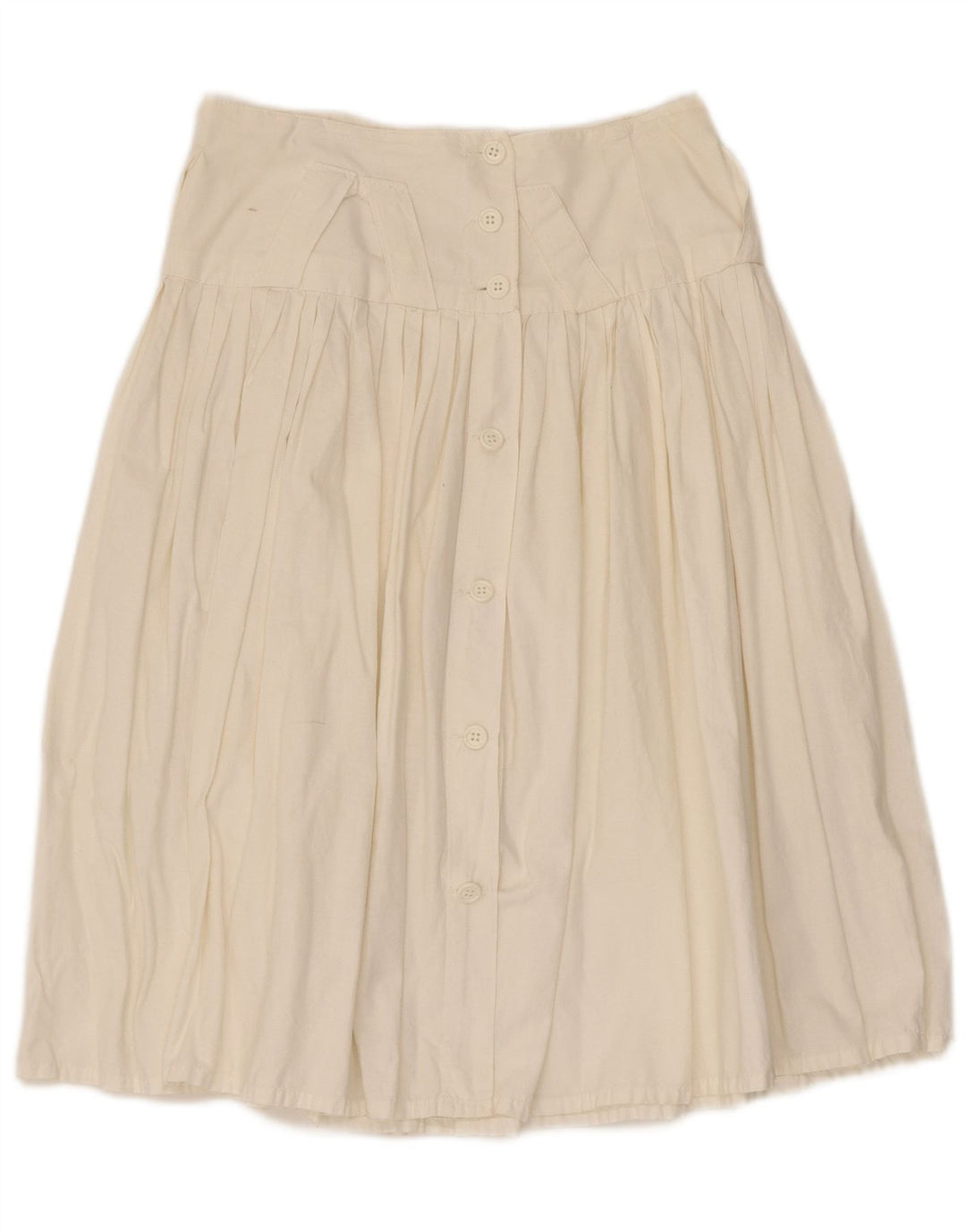 Vintage Womens Pleated Skirt IT 44 Medium W28  White Cotton