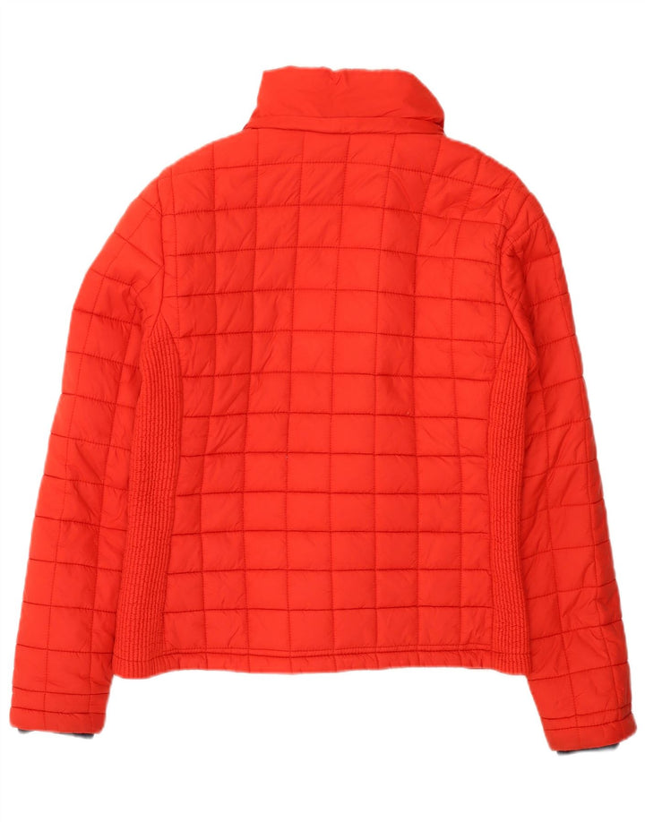 Superdry Damen Wattierte Jacke UK 14 Großes rotes Nylon