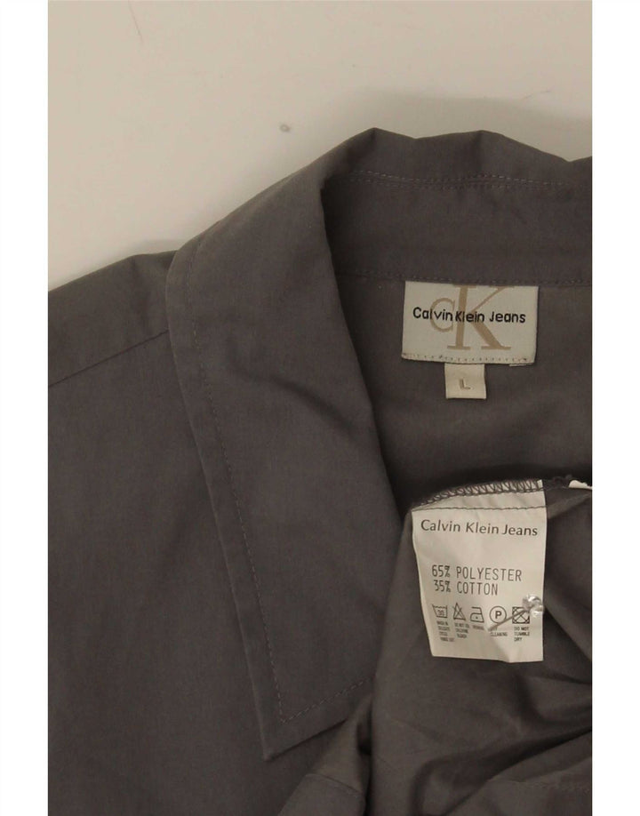 Calvin Klein Jeans Herrenhemd, großes graues Polyester