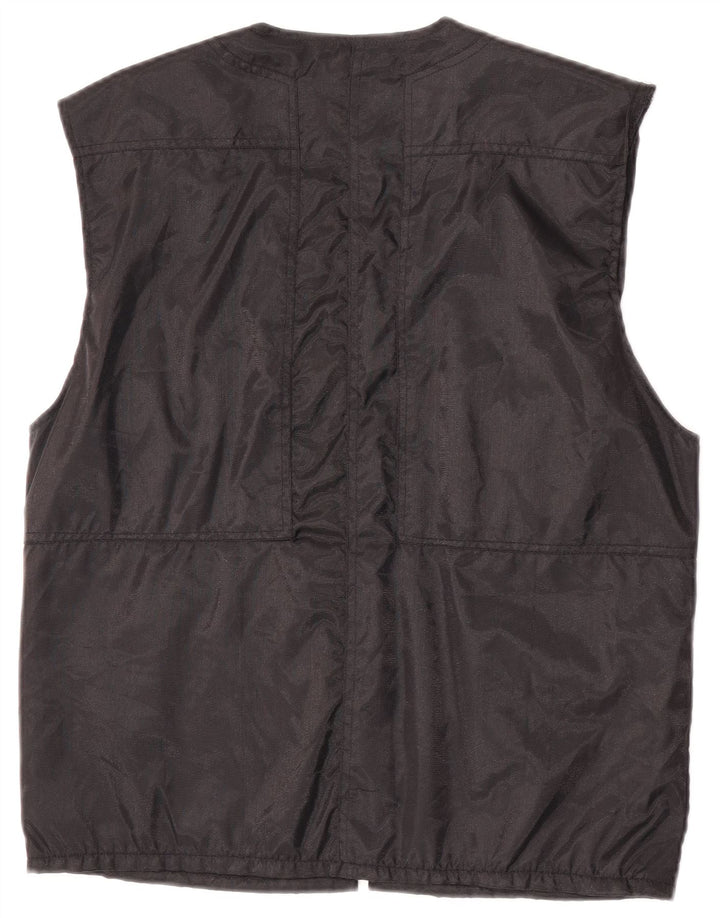 Vintage Herre Utility Gilet UK 38 Medium Black Nylon
