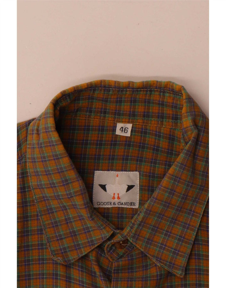 Goose & Gander Mens Flannel Shirt IT 46 Large Brown Check