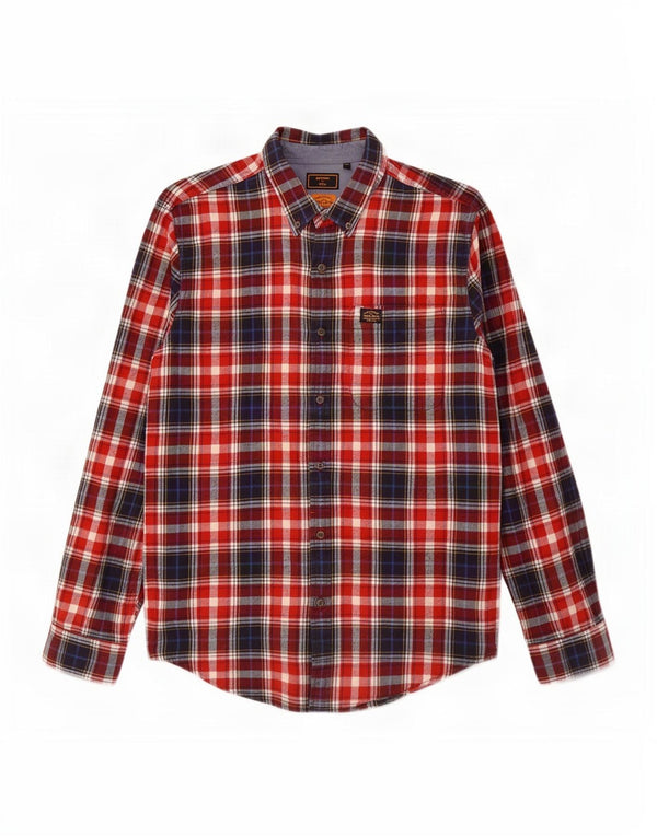 Superdry Flanelskjorte til mænd XL rød ternet bomuld