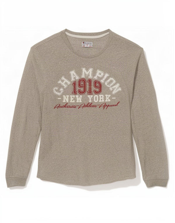 Camiseta gráfica Champion Boys Top 9-10 anos cinza médio manchado