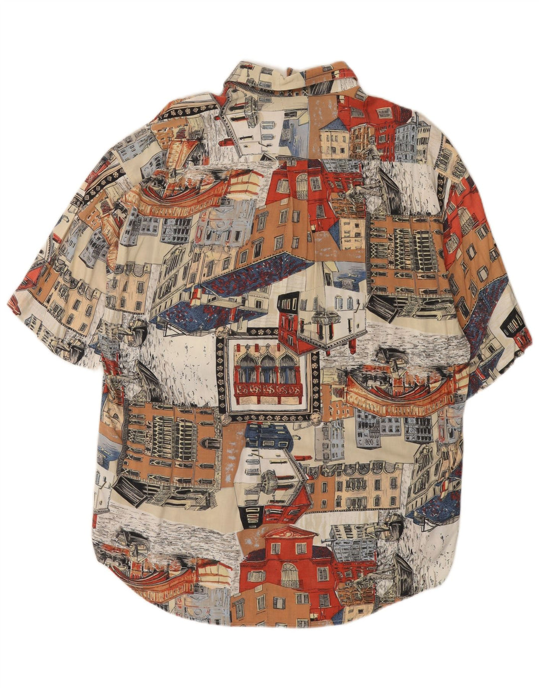 Vintage Mens Graphic Short Sleeve Shirt 2XL Multicoloured