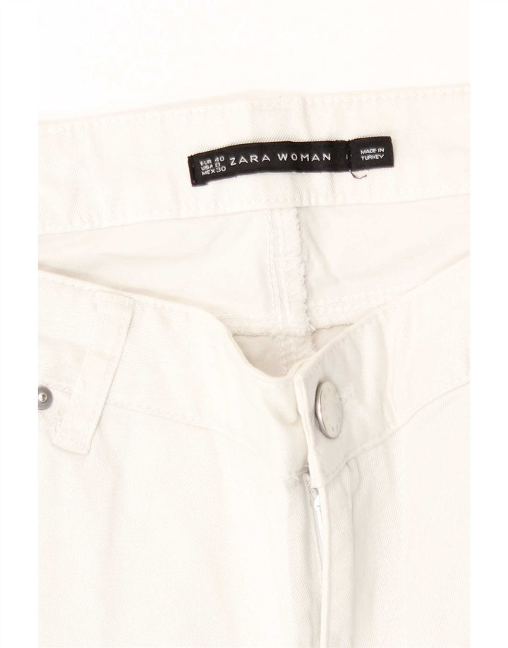Jeans dritti da donna Zara EU 40 medio W30 L30 cotone bianco