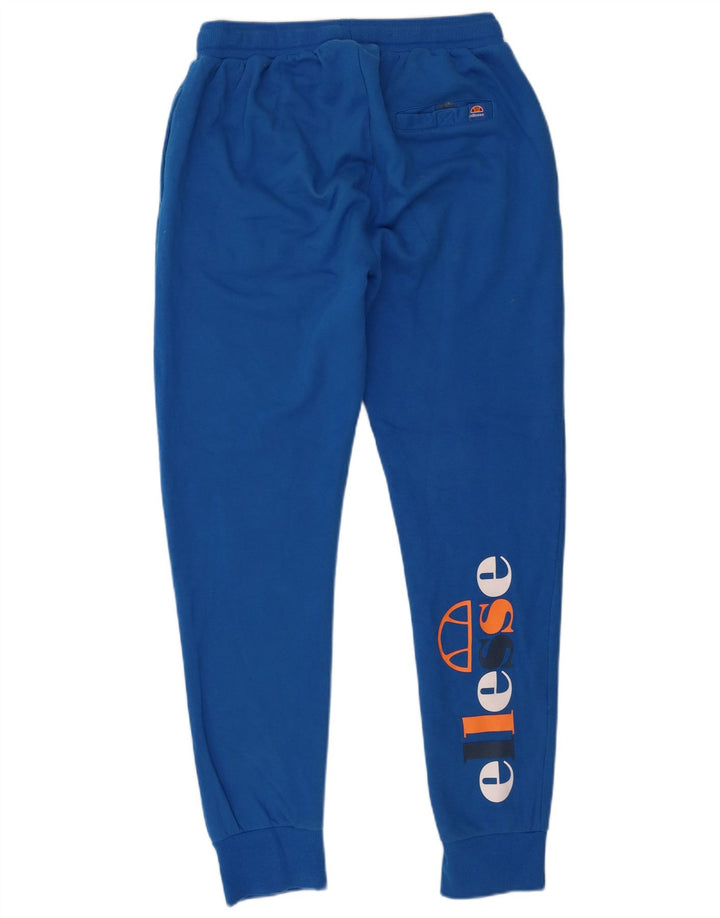 Ellesse Mens Graphic Tracksuit Trousers Joggers Medium  Blue Cotton