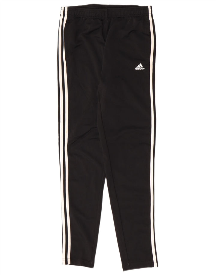 Adidas Boys Slim Fit Tracksuit Trousers 13-14 Years Black Polyester