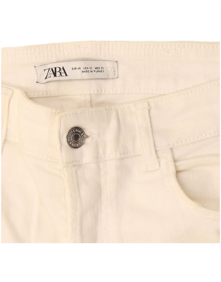 Zara Mens Distressed Slim Jeans EU 40 Medium W31 L27 Off White
