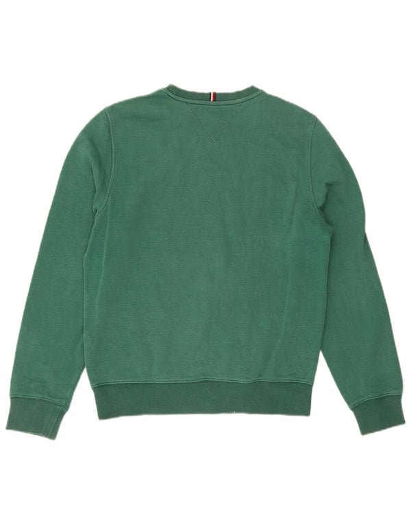 Tommy Hilfiger Mens Graphic Sweatshirt Jumper Small Green Cotton