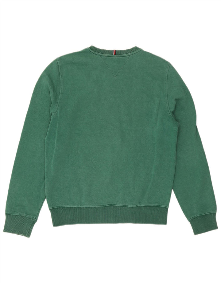 Tommy Hilfiger Felpa grafica da uomo Maglione piccolo cotone verde