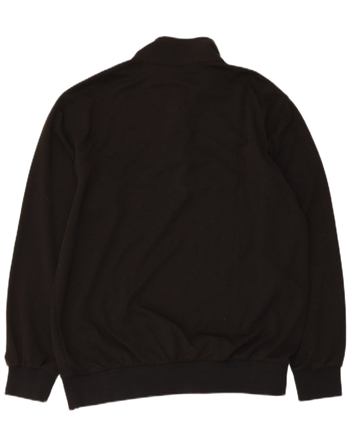 Felpa Asics da uomo con zip e collo, maglione grande, colore nero, in poliestere a blocchi