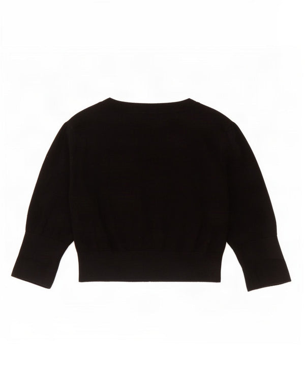 Marks & Spencer Dame Crop Cardigan Sweater UK 12 Medium Black