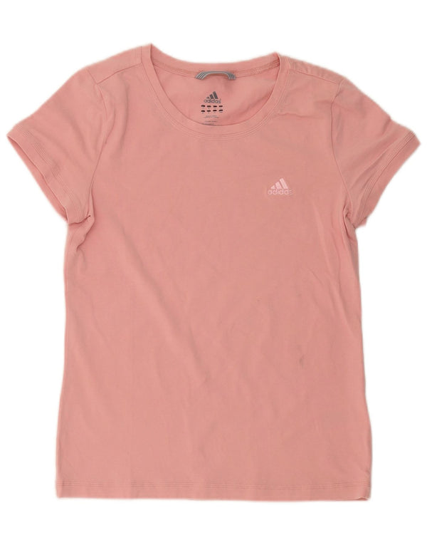 Adidas Damen T-Shirt Top UK 14 Mittelrosa Baumwolle