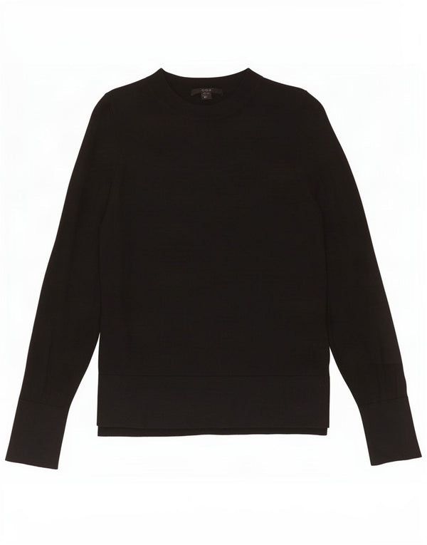 Cos Womens Crew Neck Jumper Sweater UK 6 XS Black Wool