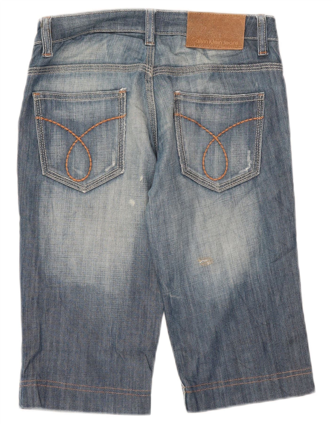Calvin Klein Womens Bermuda Denim Shorts W26 Small Blue Cotton