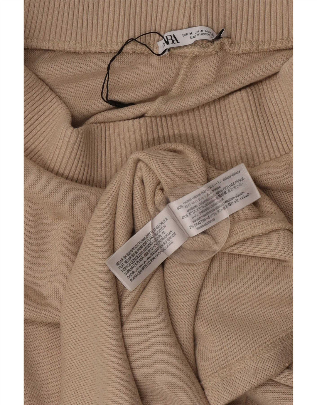 Zara Damen Midirock Medium W28 Beige Viskose