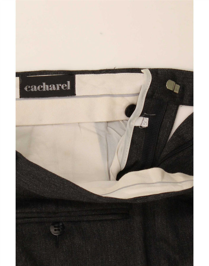 Cacharel Mens Pegged Suit Trousers IT 50 Large W34 L31 Grey