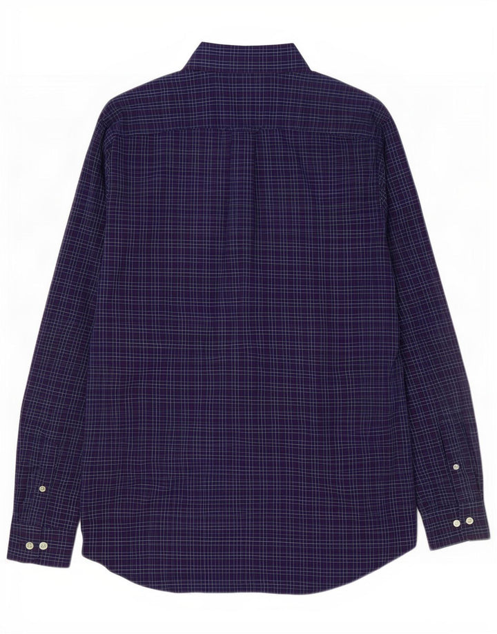 Camisa Nautica Hombre Small Azul Marino Cuadros Algodón