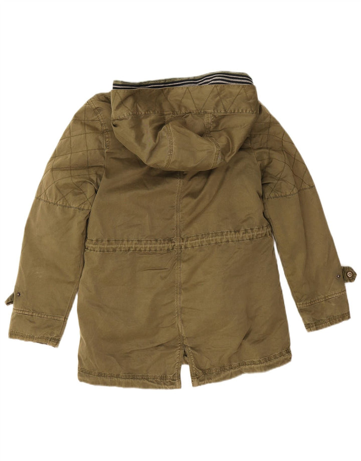 Zara Girls Hooded Parka Jacket 13-14 Years Khaki Polyester