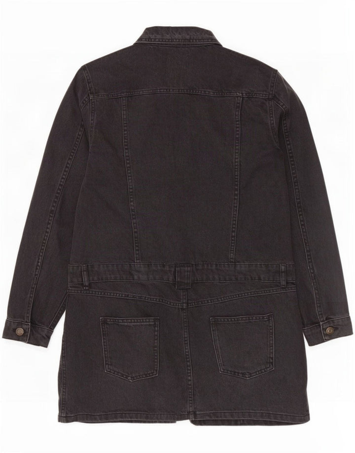 Cappotto in denim da donna Zara UK 14 grande cotone nero