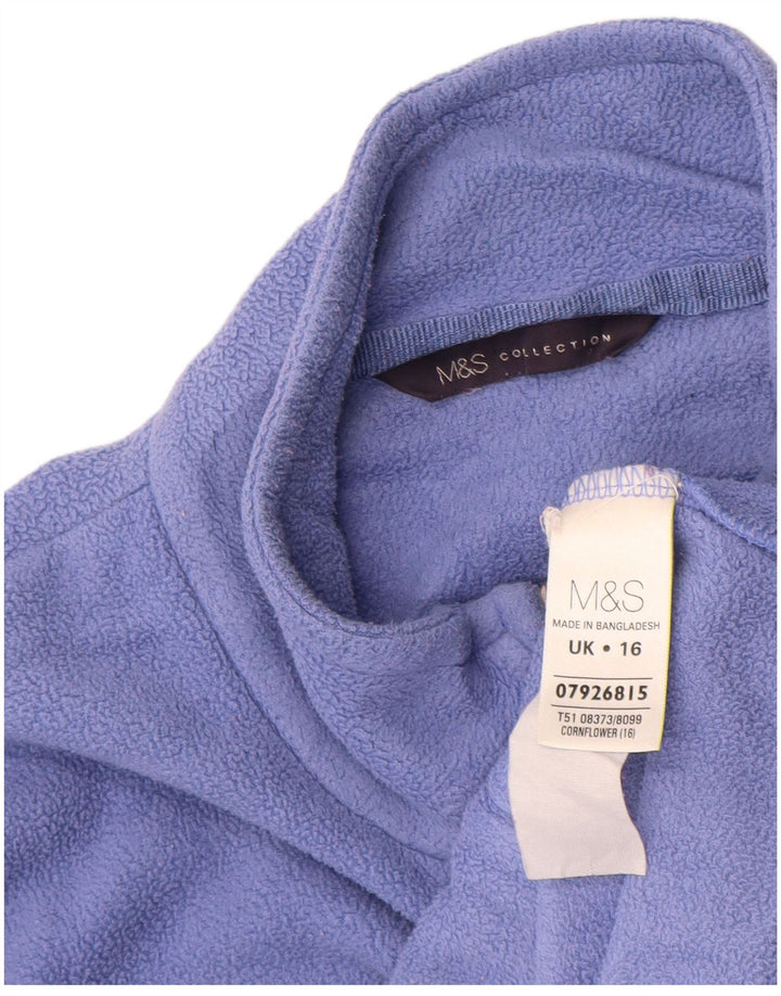 Женская флисовая куртка Marks & Spencer UK 16, большой фиолетовый полиэстер