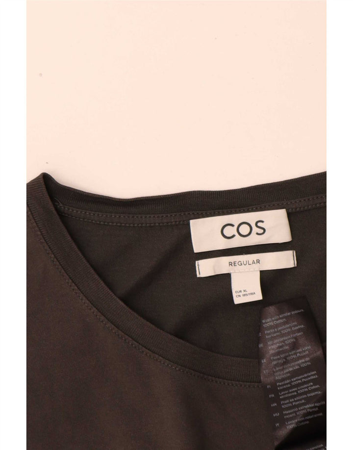Cos Herre Regular T-Shirt Top XL Grå Bomuld