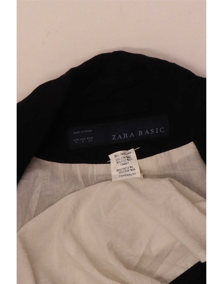 Jaqueta blazer feminina Zara com 1 botão Reino Unido 10 pequena viscose preta